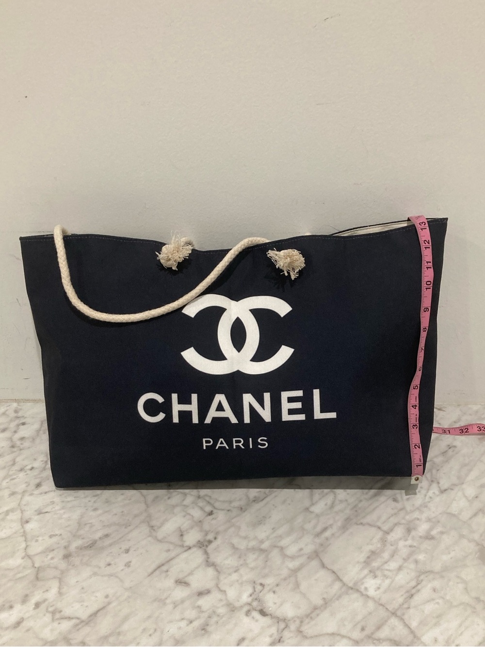 CC Black Canvas Large Beach Tote Bag - Picture 11 of 12